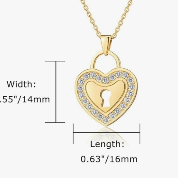 SIUMAL Gold Plated Cubic Zirconia Heart Necklace - Picture 6 of 7